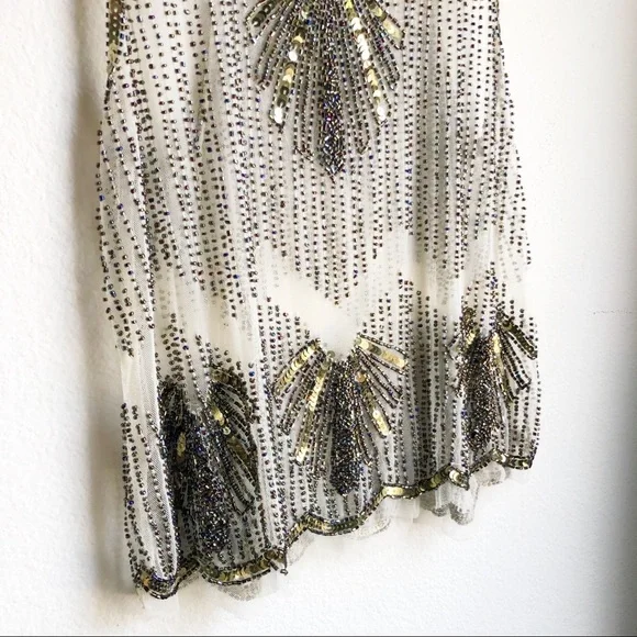 Vintage Style Beaded Tank Top Scalloped Hem - Picture 8 of 15